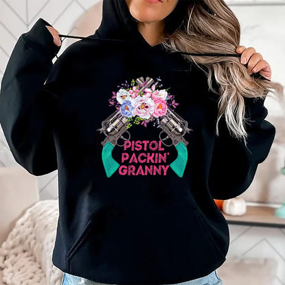 Best Grandma Shirt, Proud Grandma Unisex T-Shirt/Hoodie/Sweatshirt HLT00 - Pistol Packin Granny Grandma Gun Rights 2nd Amendment T-Shirt
