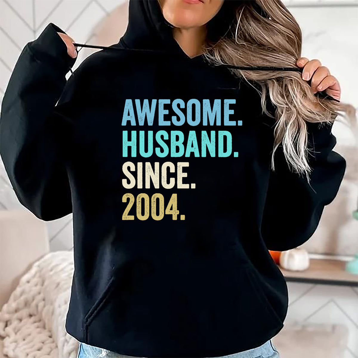 Best Wife Shirt, Wife and Husband Unisex T-Shirt/Hoodie/Sweatshirt HLT00 - Awesome Husband Since 2004 20th wedding anniversary 20 years T-Shirt (1)