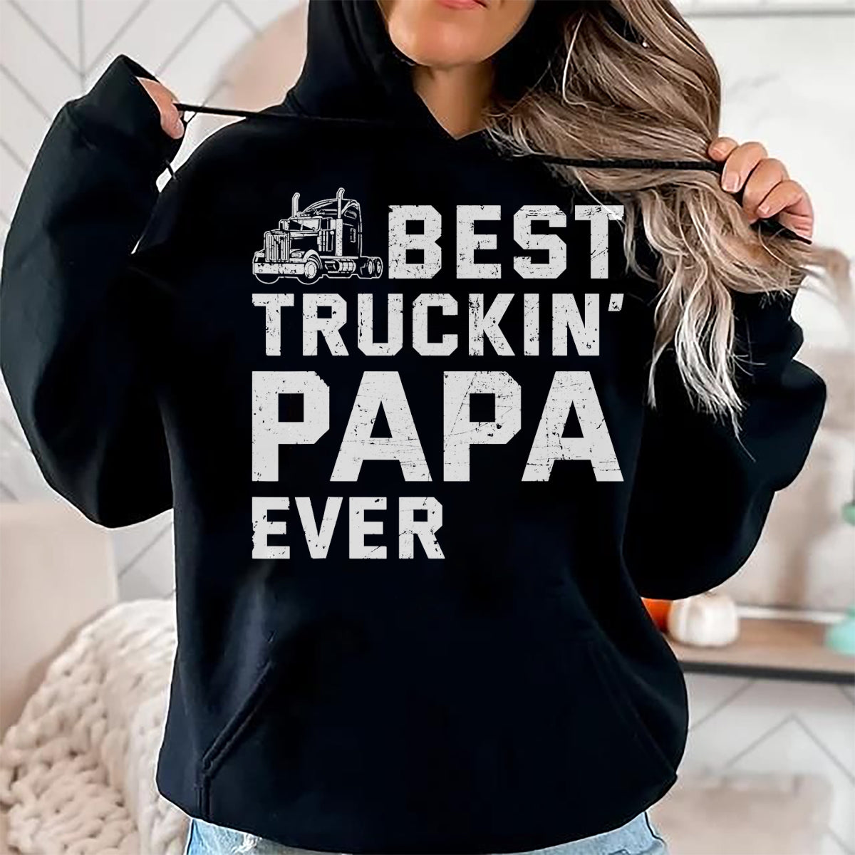 Best Truck Driver Life Shirt, Funny Trucker UnisexT-Shirt/Hoodie/Sweatshirt HLT00 - Best Truckin' papa ever Truck driver Trucker Fathers Day T-Shirt