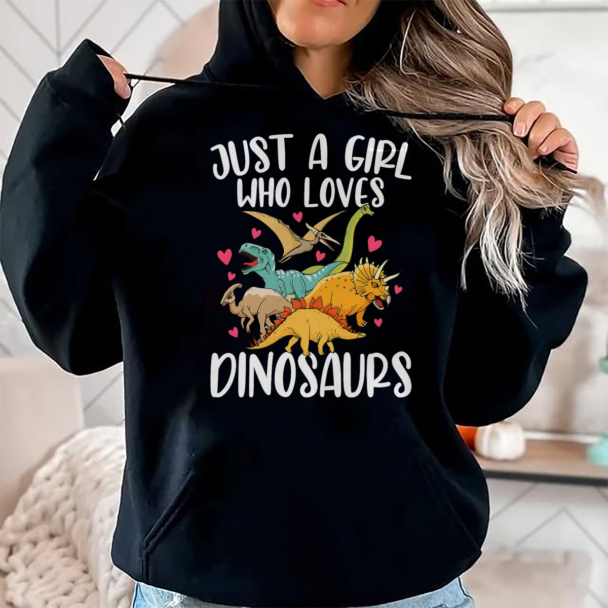 Best Dinosaur Lover Shirt, Funny Dinosaur UnisexT-Shirt/Hoodie/Sweatshirt HLT00 - Just a Girl Who Loves Dinosaurs Women Teen Girls Dinosaur T-Shirt