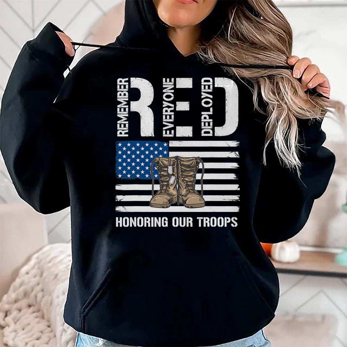 Proud Veteran Shirt, Funny Veteran UnisexT-Shirt/Hoodie/Sweatshirt HLT00 - Remember Everyone Veteran Deployed RED Friday Military T-Shirt