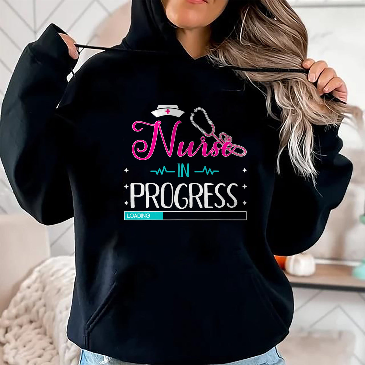 Funny Nurse Shirt, Nurse Unisex T-Shirt/Hoodie/Sweatshirt HLT00 - Nurse In Progress Loading Training Nursing Student T-Shirt
