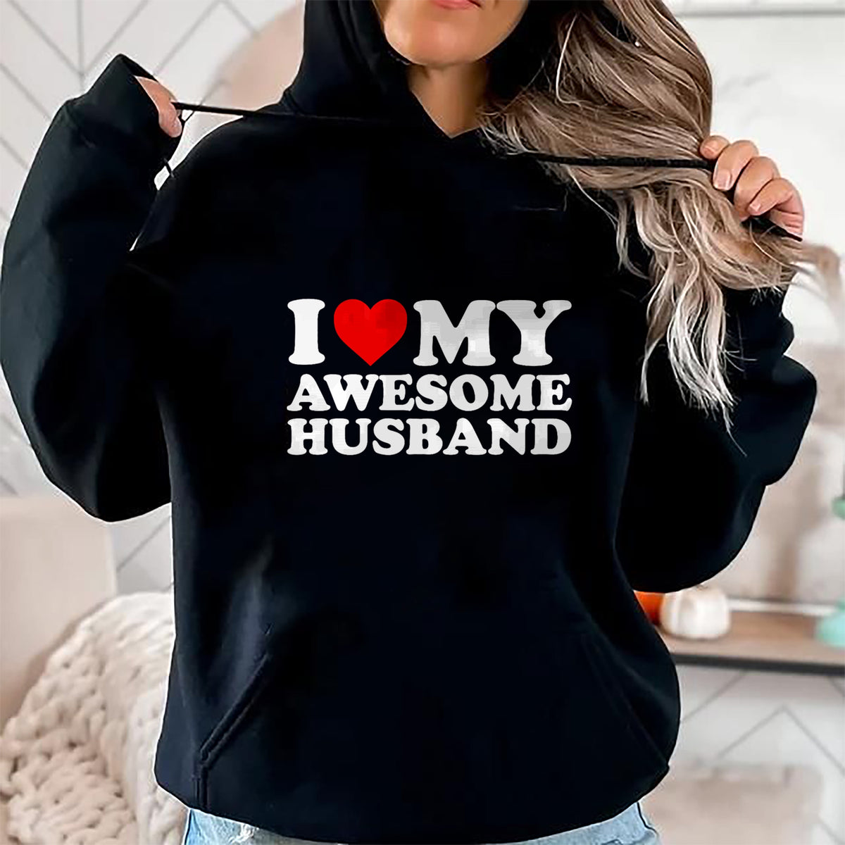 Best Wife Shirt, Wife and Husband Unisex T-Shirt/Hoodie/Sweatshirt HLT00 - I Love My Awesome Husband T-Shirt T-Shirt (1)