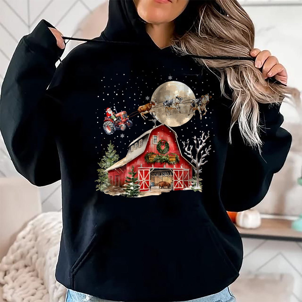 Best Farmer Life Shirt, Funny Farmer UnisexT-Shirt/Hoodie/Sweatshirt HLT00 - Funny Santa Claus Tractor Cows Farm Farmer Christmas Holiday T-Shirt