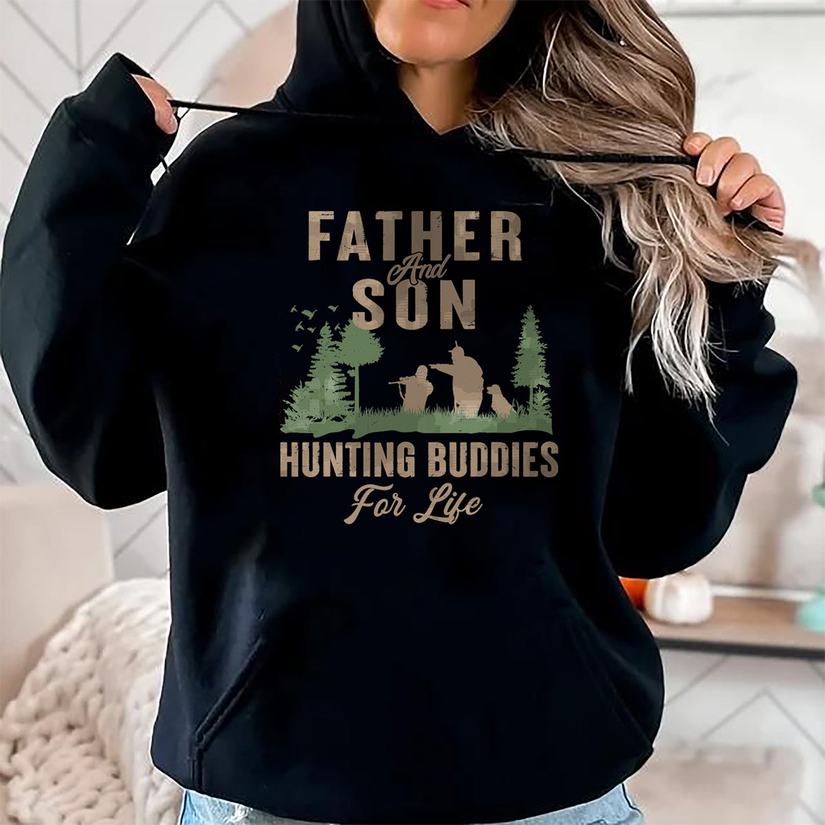 Best Wife Shirt, Wife and Husband Unisex T-Shirt/Hoodie/Sweatshirt HLT00 - Father and Son Hunting Buddies For Life Hunter Husband Dad T-Shirt