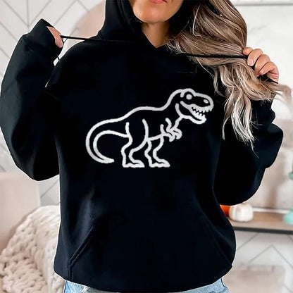 Best Dinosaur Lover Shirt, Funny Dinosaur UnisexT-Shirt/Hoodie/Sweatshirt HLT00 - T-Rex Minimalist Badge Patch Line Art Dinosaur T-Shirt, Men, Black, 3X-Large