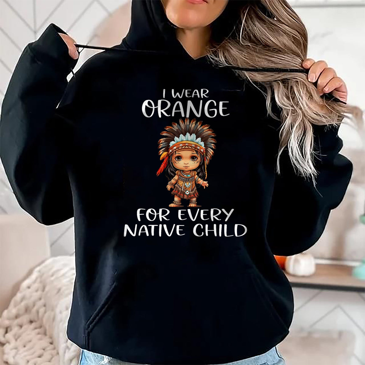 Native American T-Shirts, Vintage Native American Unisex T-Shirt/Hoodie/Sweatshirt HLT00 - Wear orange for every American native child Indian Pride