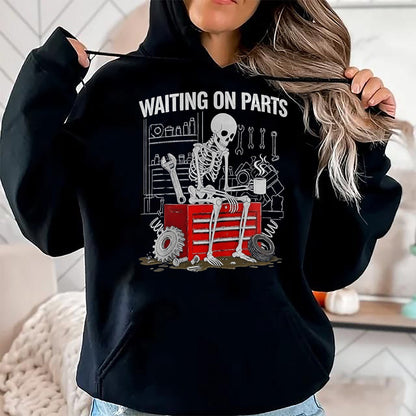 Best Mechanic Life Shirt, Funny Mechanic UnisexT-Shirt/Hoodie/Sweatshirt HLT00 - Funny Waiting On Parts Mechanic Skeleton Auto Repair Life T-Shirt, Men, Black, 3X-Large