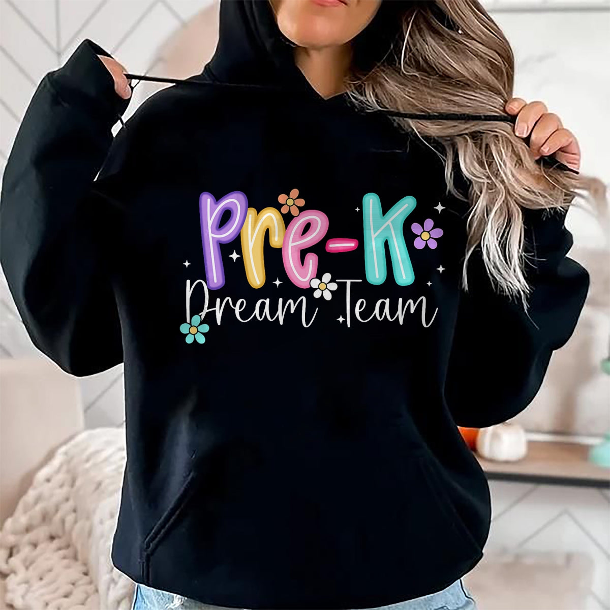 Best Student Shirt, Funny Back To School UnisexT-Shirt/Hoodie/Sweatshirt HLT00 - Preppy Back To School Pre-K Dream Team Teacher Girls Kids T-Shirt