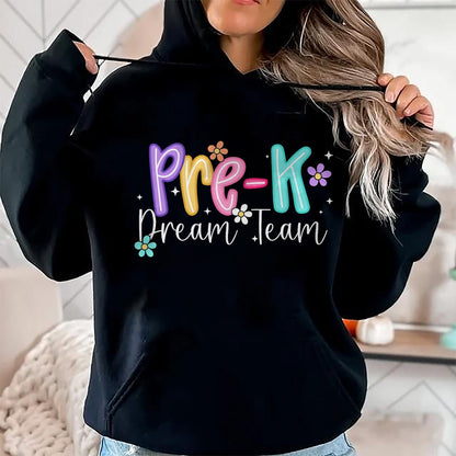 Best Student Shirt, Funny Back To School UnisexT-Shirt/Hoodie/Sweatshirt HLT00 - Preppy Back To School Pre-K Dream Team Teacher Girls Kids T-Shirt