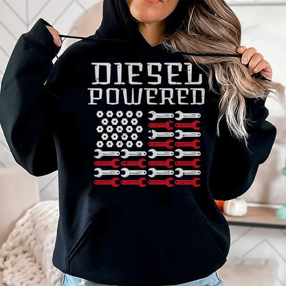 Best Mechanic Life Shirt, Funny Mechanic UnisexT-Shirt/Hoodie/Sweatshirt HLT00 - Diesel Powered US Flag Auto Mechanic Patriot Men Women Kids T-Shirt