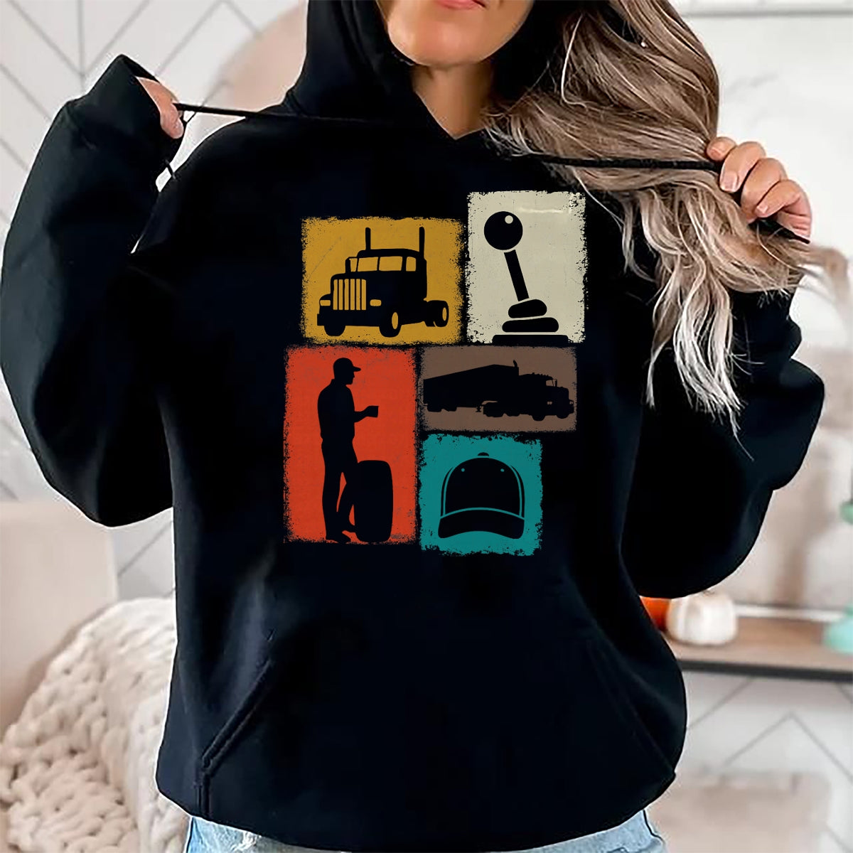 Best Truck Driver Life Shirt, Funny Trucker UnisexT-Shirt/Hoodie/Sweatshirt HLT00 - Trucker Vintage Collage Trucking Men Truck Driver T-Shirt
