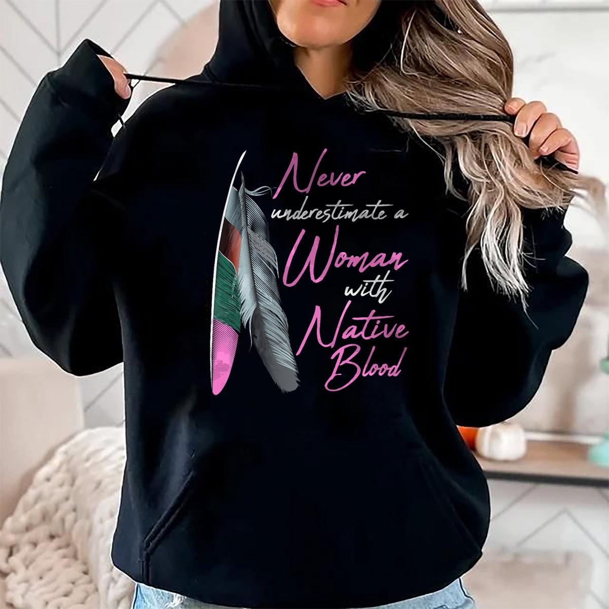 Native American T-Shirts, Vintage Native American Unisex T-Shirt/Hoodie/Sweatshirt HLT00 - Native American Indian A Woman With Native Blood