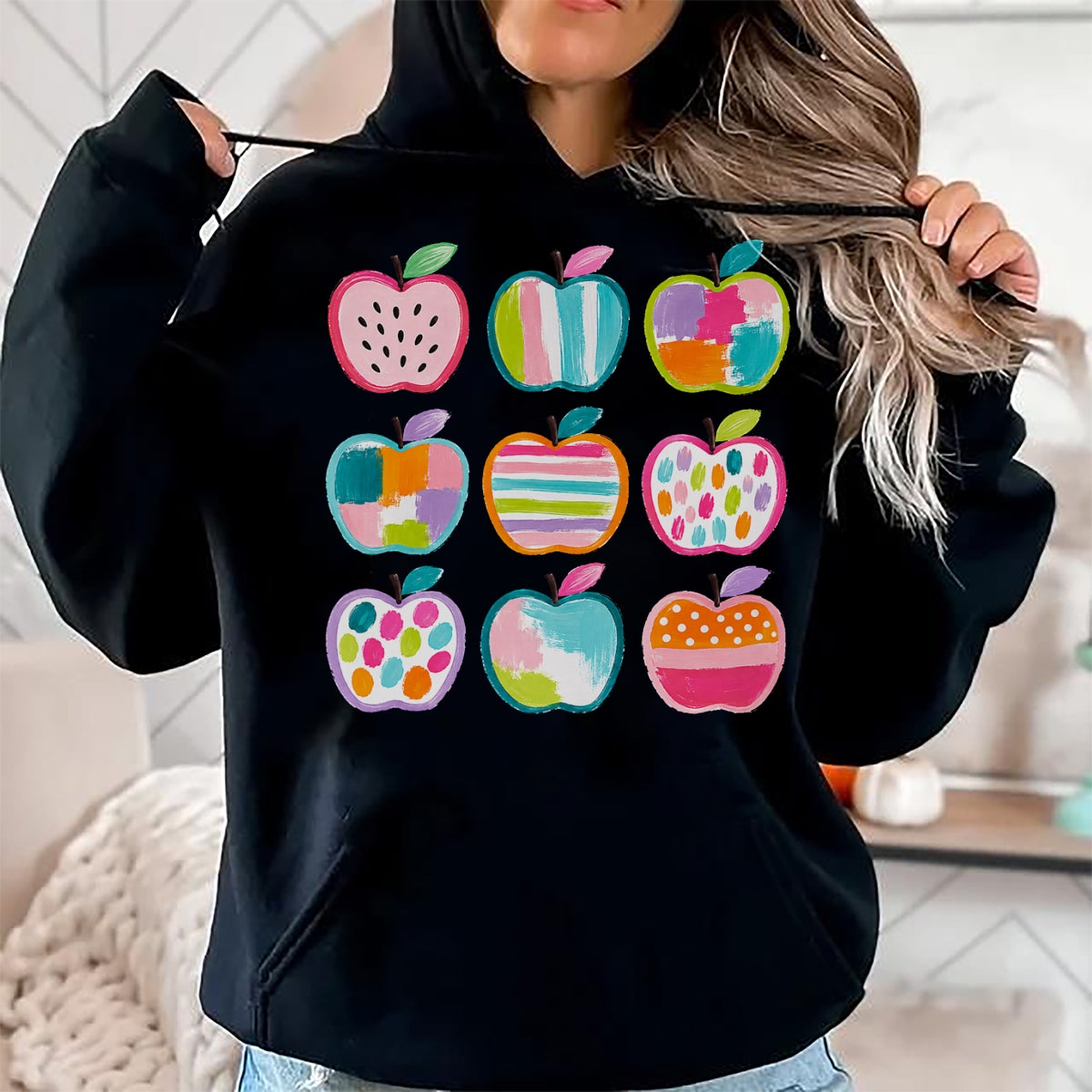 Best Teacher Shirt, Funny Teacher UnisexT-Shirt/Hoodie/Sweatshirt HLT00 - Preppy Art Apples Back to School Teacher Student Cute Apple T-Shirt
