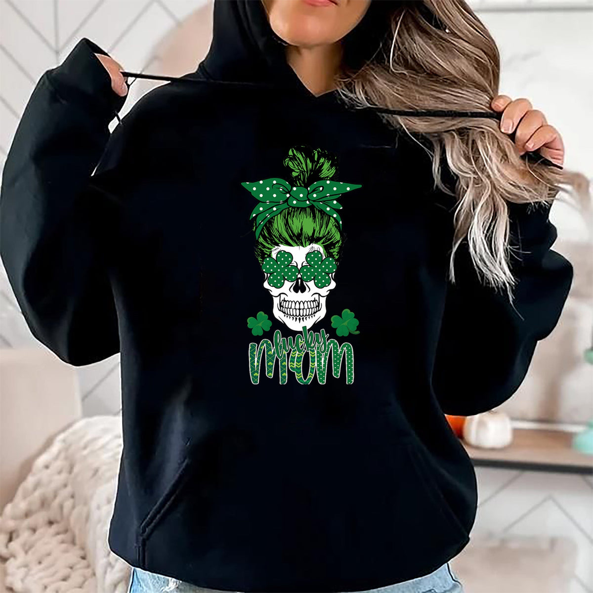 Gift for Mom Shirt, Funny Mom Unisex T-Shirt/Hoodie/Sweatshirt HLT00 - Lucky Mom Shamrock St. Patricks Day Rainbow Saint Paddys T-Shirt