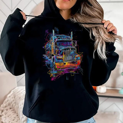 Best Truck Driver Life Shirt, Funny Trucker UnisexT-Shirt/Hoodie/Sweatshirt HLT00 - Trucker American Flag Big Rig Semi-Trailer Truck Driver T-Shirt