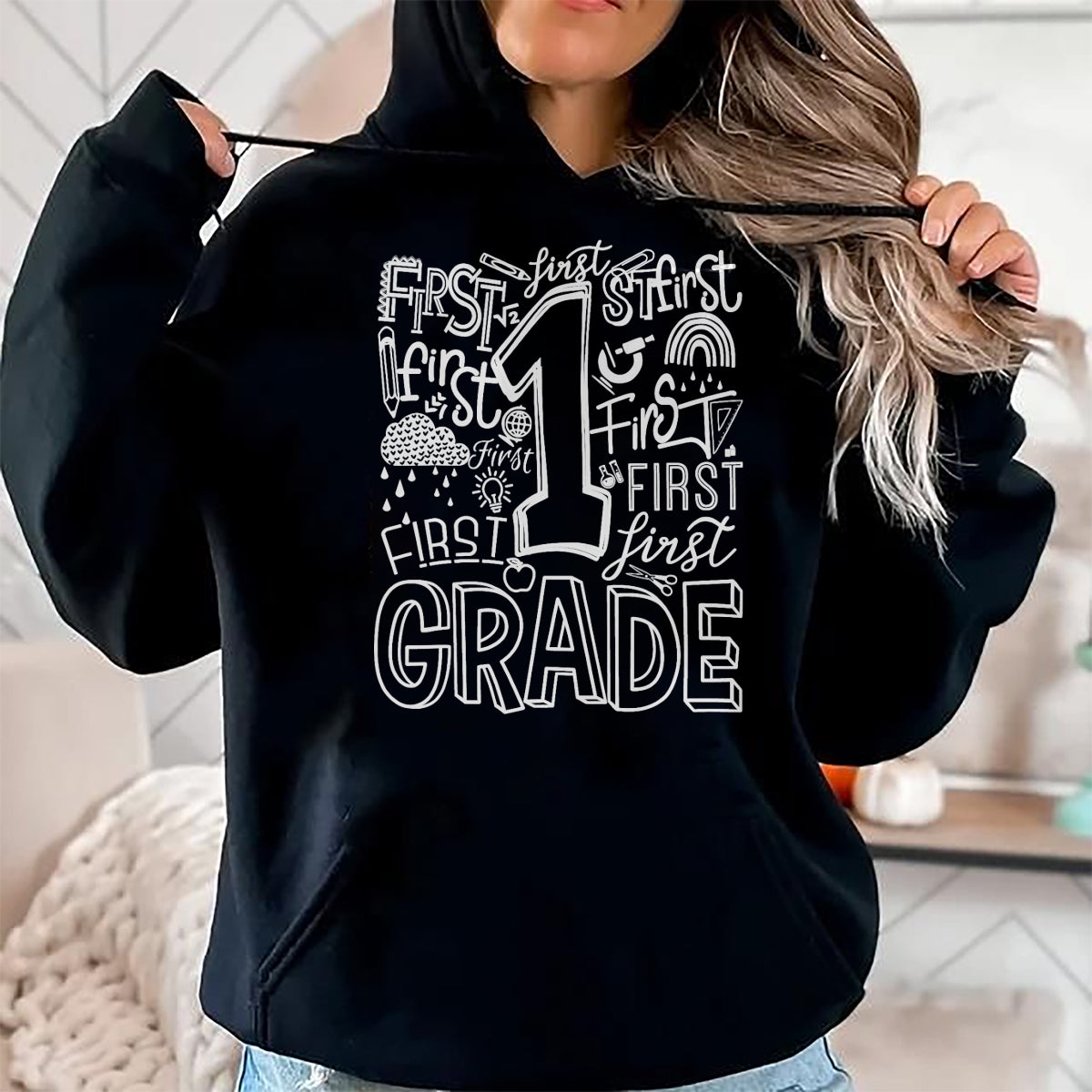 Best Student Shirt, Funny Back To School UnisexT-Shirt/Hoodie/Sweatshirt HLT00 - Typography 1st Grade Team Student Teacher T-Shirt