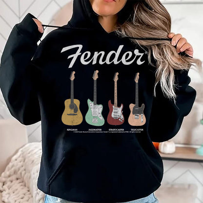 Guitar Lover Shirt, Funny Guitar UnisexT-Shirt/Hoodie/Sweatshirt HLT00 - Fender Vintage Guitar Lineup Long Sleeve T-Shirt