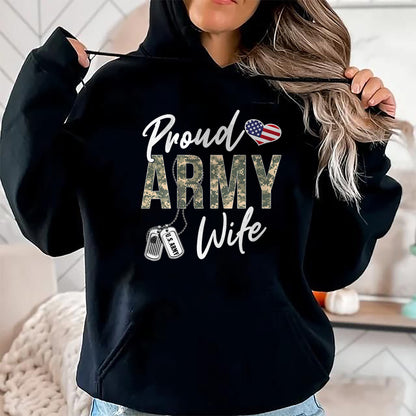 Best Wife Shirt, Wife and Husband Unisex T-Shirt/Hoodie/Sweatshirt HLT00 - Gift for wife T shirt, lucky wife   Proud Army Wife Army Graduation Wife US Army Wife Gifts T-Shirt