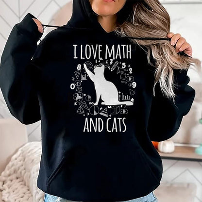Cat Love Shirt, Funny Cat Lover Gift UnisexT-Shirt/Hoodie/Sweatshirt HLT00 - Math Nerd Math Teacher Cat Lover I Love Math And Cats T-Shirt