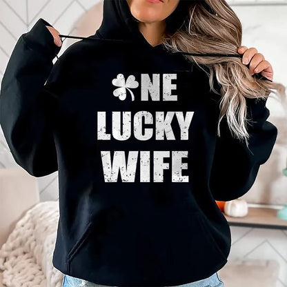 Best Wife Shirt, Wife and Husband Unisex T-Shirt/Hoodie/Sweatshirt HLT00 - Gift for wife T shirt, lucky wife   One Lucky Wife Funny St Patricks Day Shamrock Aunt Gift T-Shirt (1)