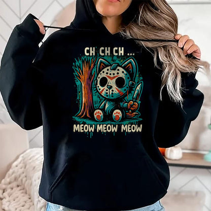Cat Love Shirt, Funny Cat Lover Gift UnisexT-Shirt/Hoodie/Sweatshirt HLT00 - Cat Movie Horror - Ch Ch Ch Meow Meow Meow T-Shirt