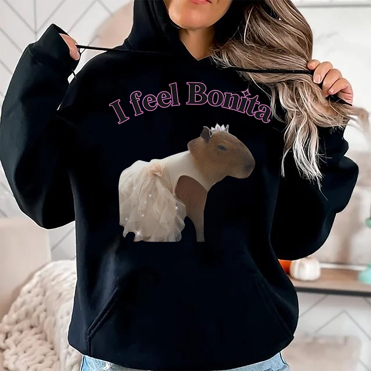 Cute Capybara Shirt, Funny Capybara Unisex T-Shirt/Hoodie/Sweatshirt HLT00 - I feel Bonita Capybara FUNNY T-Shirt
