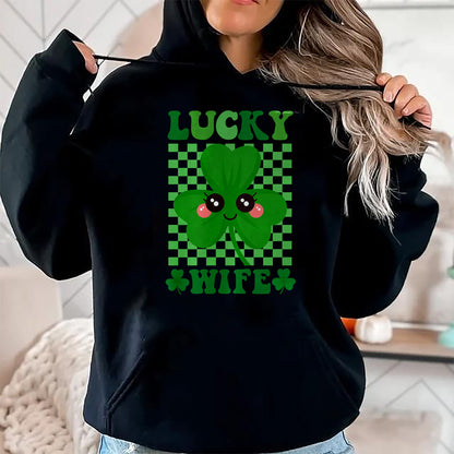 Best Wife Shirt, Wife and Husband Unisex T-Shirt/Hoodie/Sweatshirt HLT00 - Gift for wife T shirt, lucky wife   Womens Lucky Wife Rainbow St Patricks Day Lucky Wife Premium T-S