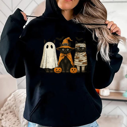 Cat Love Shirt, Funny Cat Lover Gift UnisexT-Shirt/Hoodie/Sweatshirt HLT00 - Retro Black Cat Witch Scary Halloween Pumpkin Women Men Kids T-Shirt