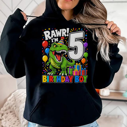 Best Dinosaur Lover Shirt, Funny Dinosaur UnisexT-Shirt/Hoodie/Sweatshirt HLT00 - Dinosaur 5th Five Rawr I_m 5 Birthday Boy T Rex Boys Gifts T-Shirt