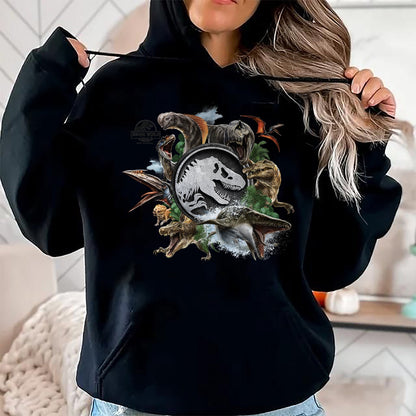 Best Dinosaur Lover Shirt, Funny Dinosaur UnisexT-Shirt/Hoodie/Sweatshirt HLT00 - Jurassic World Rebirth Circle Logo Dinosaurs T-Shirt