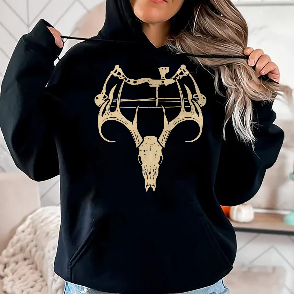 Funny Hunting Shirt, Gift For Hunting Lover Unisex T-Shirt/Hoodie/Sweatshirt HLT00 - Deer Skull Compound Bow Retro Hunting Archery Dad Archer T-Shirt