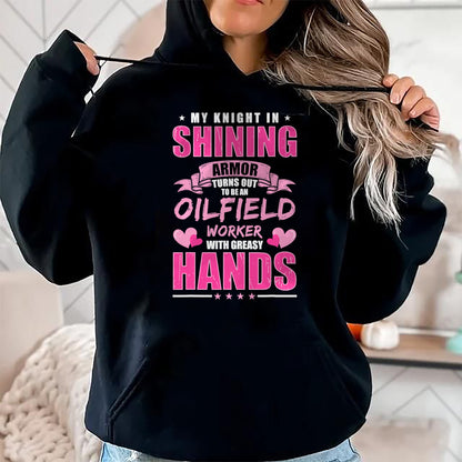Best Wife Shirt, Wife and Husband Unisex T-Shirt/Hoodie/Sweatshirt HLT00 - Oilfeild Oilfield Girlfriend Spoiled Oilfield Wife T-Shirt