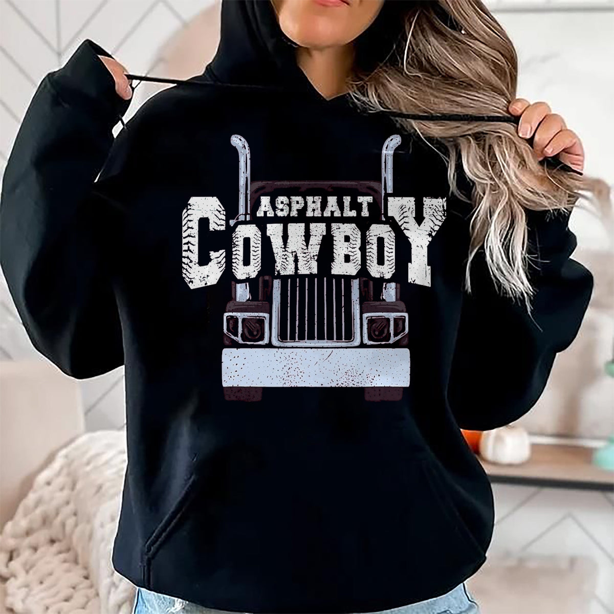 Best Truck Driver Life Shirt, Funny Trucker UnisexT-Shirt/Hoodie/Sweatshirt HLT00 - Asphalt Cowboy Cool Truck Driver Design Trucker T-Shirt, Men, Black, XX-Large