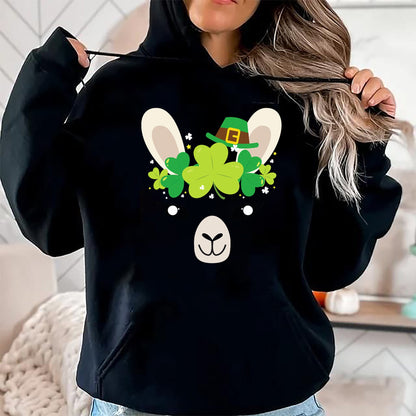 Gift for Mom Shirt, Funny Mom Unisex T-Shirt/Hoodie/Sweatshirt HLT00 - Llama St Patricks Day Shirt Kids Lucky Girl Mom Gift Tee T-Shirt