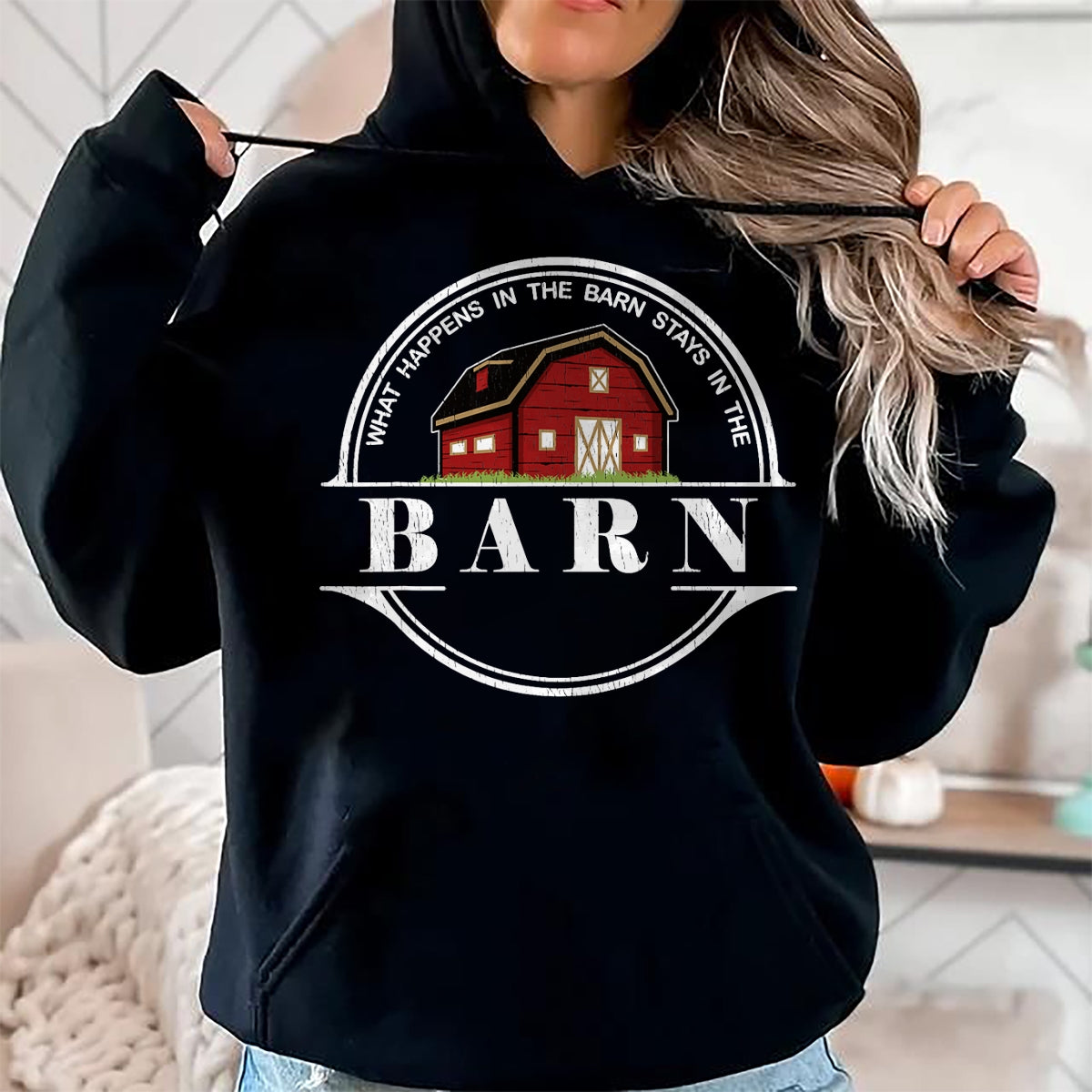 Best Farmer Life Shirt, Funny Farmer UnisexT-Shirt/Hoodie/Sweatshirt HLT00 - What Happens in The Barn Stays in The Barn Farmer T-Shirt