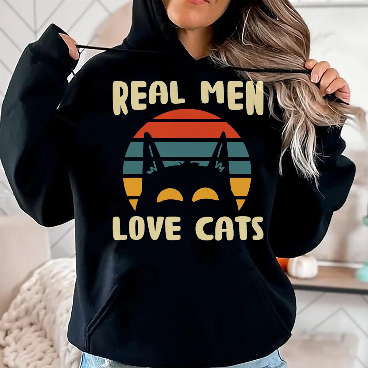 Cat Love Shirt, Funny Cat Lover Gift UnisexT-Shirt/Hoodie/Sweatshirt HLT00 - Real Men Love Cats Cat Lover T-Shirt