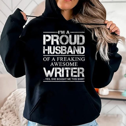 Best Wife Shirt, Wife and Husband Unisex T-Shirt/Hoodie/Sweatshirt HLT00 - Mens Proud Husband Of Awesome Writer Tee Gift - Author's Husband T-Shirt
