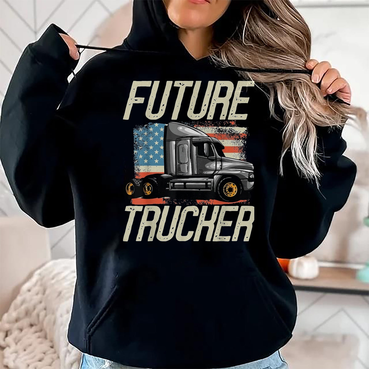 Best Truck Driver Life Shirt, Funny Trucker UnisexT-Shirt/Hoodie/Sweatshirt HLT00 - Future Trucker Truck Driver Semi Kids Son Daughter Clothing T-Shirt, Youth, Red, Small