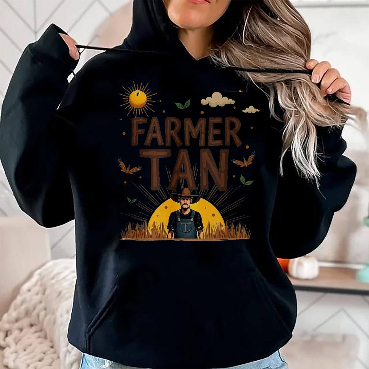 Best Farmer Life Shirt, Funny Farmer UnisexT-Shirt/Hoodie/Sweatshirt HLT00 - Farmer Tan Rustic Sun-Kissed Countryside T-Shirt