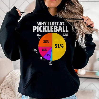 Funny Pickleball Shirt, Pickleball Lover Unisex T-Shirt/Hoodie/Sweatshirt HLT00 - Funny Why I Lose at Pickleball Gifts for Men Women Kids T-Shirt