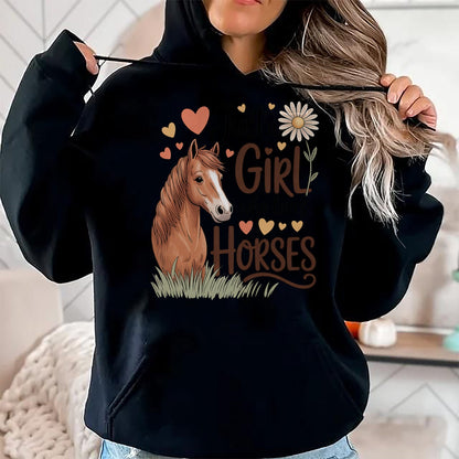 Best Horse Lover Shirt , Funny Horse UnisexT-Shirt/Hoodie/Sweatshirt HLT00 - Horse Riding for Girls Women - Just a Girl Who Loves Horses T-Shirt