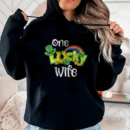 Best Wife Shirt, Wife and Husband Unisex T-Shirt/Hoodie/Sweatshirt HLT00 - Gift for wife T shirt, lucky wife   One Lucky Wife St Patricks Day Shirt One Lucky Wife T-Shirt (1)