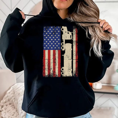 Best Truck Driver Life Shirt, Funny Trucker UnisexT-Shirt/Hoodie/Sweatshirt HLT00 - Truck Driver USA American Flag Patriotic Trucker Men T-Shirt