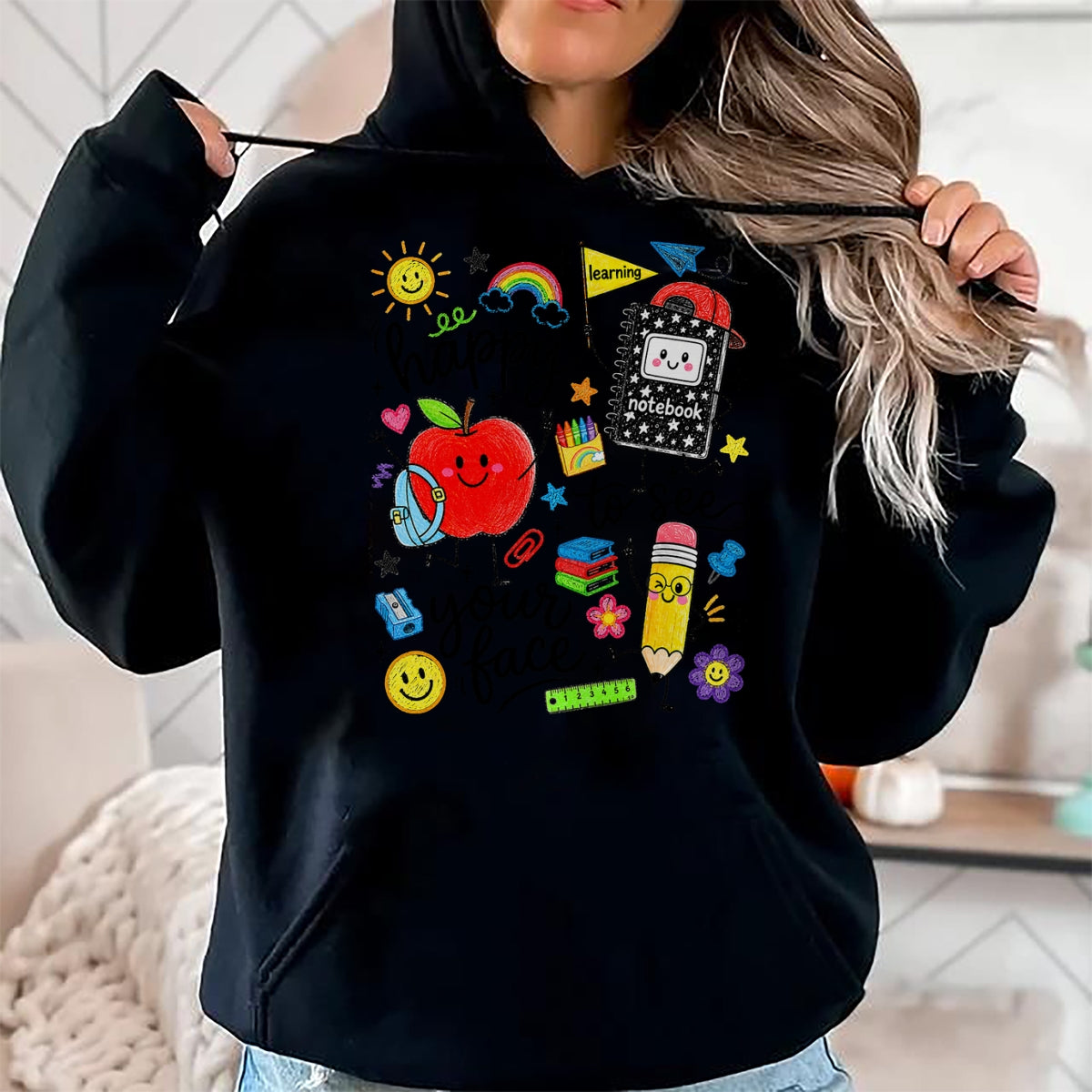 Best Student Shirt, Funny Back To School UnisexT-Shirt/Hoodie/Sweatshirt HLT00 - Happy to See Your Face School Supplies Back to School Kids T-Shirt