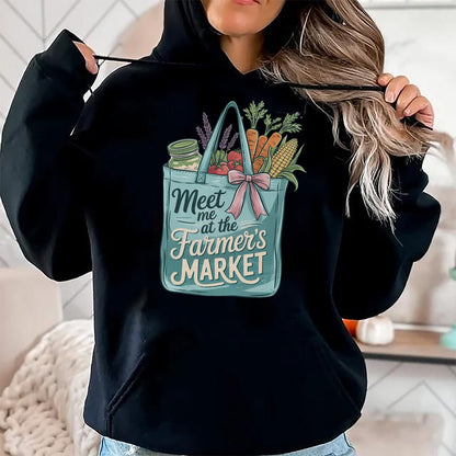 Best Farmer Life Shirt, Funny Farmer UnisexT-Shirt/Hoodie/Sweatshirt HLT00 - Meet Me At The Farmers Market Shopping Bag Fresh Vegetables T-Shirt