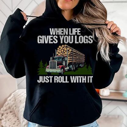 Best Truck Driver Life Shirt, Funny Trucker UnisexT-Shirt/Hoodie/Sweatshirt HLT00 - Log Truck Driver Timber Lorry Funny Logging Truck T-Shirt (1)