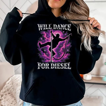 Best Truck Driver Life Shirt, Funny Trucker UnisexT-Shirt/Hoodie/Sweatshirt HLT00 - Will Dance for Diesel Funny Truck Driver Automotive Humor T-Shirt (2)