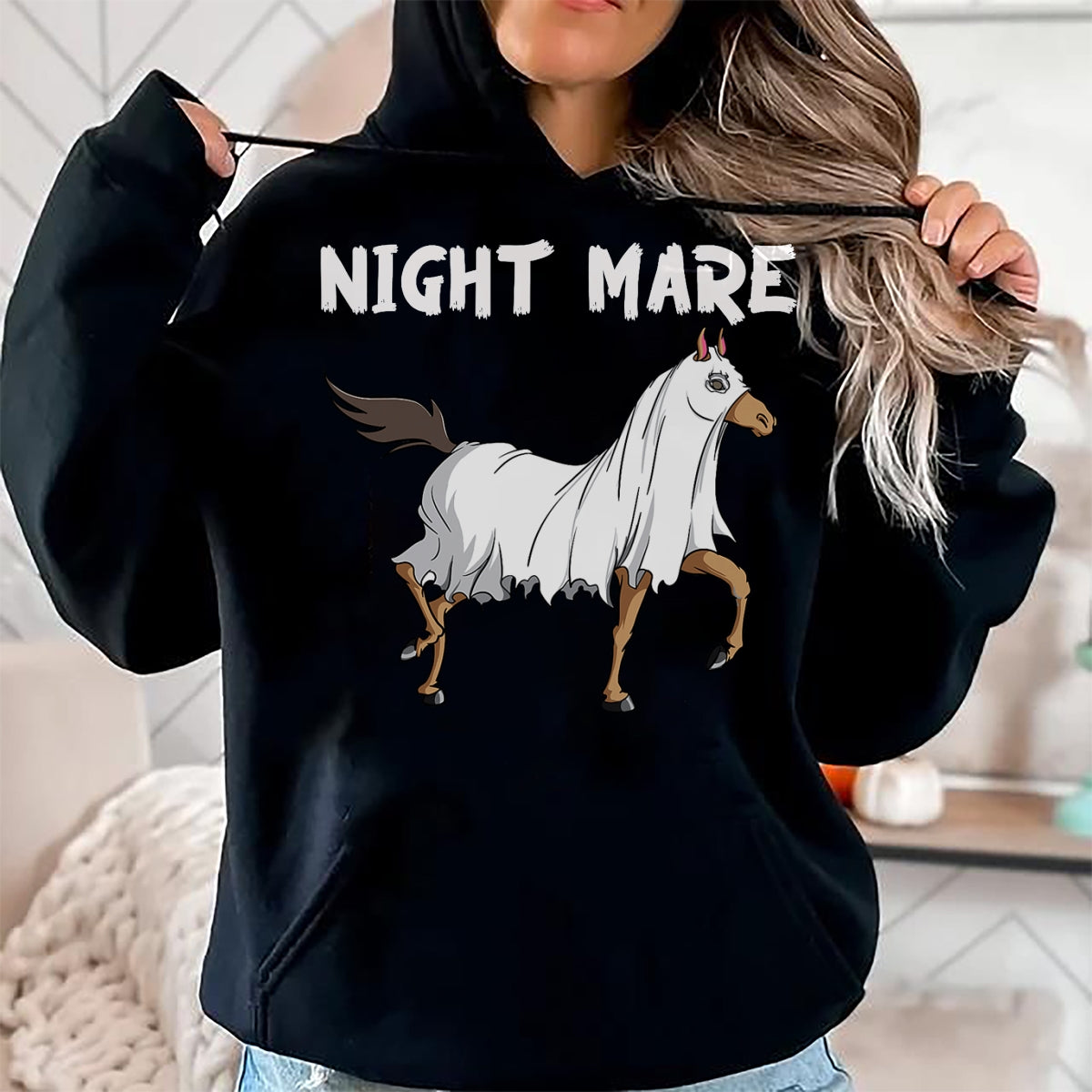 Best Horse Lover Shirt , Funny Horse UnisexT-Shirt/Hoodie/Sweatshirt HLT00 - Horse Ghost Night Mare  Equestrian Horse Lover Halloween T-Shirt