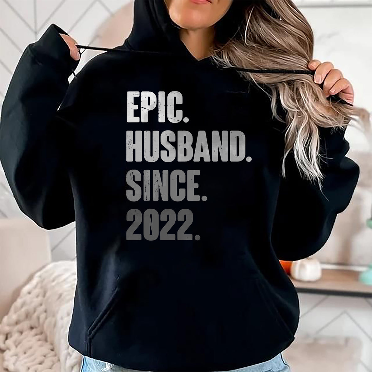 Best Wife Shirt, Wife and Husband Unisex T-Shirt/Hoodie/Sweatshirt HLT00 - 2nd Year Wedding Anniversary Best Epic Husband Since 2022 T-Shirt